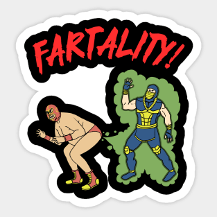 Funny Dirty Grappler Farter Bizarre Combat Fartality! Sticker